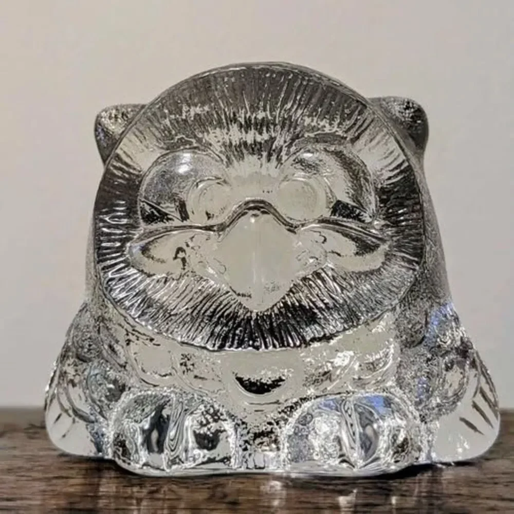 Vintage Clear Glass Owl Figurine
